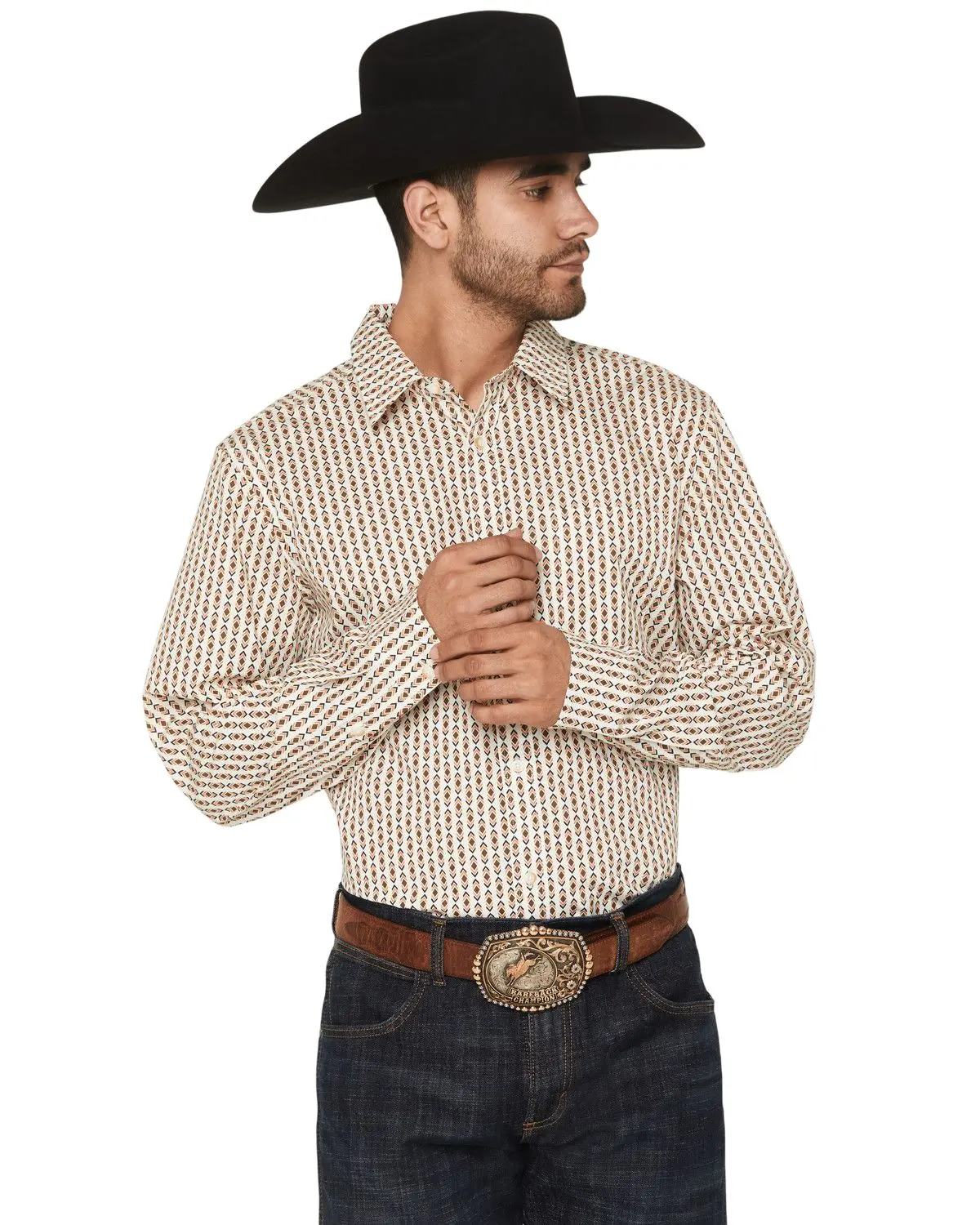 Gibson Trading Co Men's Men'S Arrowline Geo Stripe Print Long Sleeve - Gmsu26w23-Wht-T