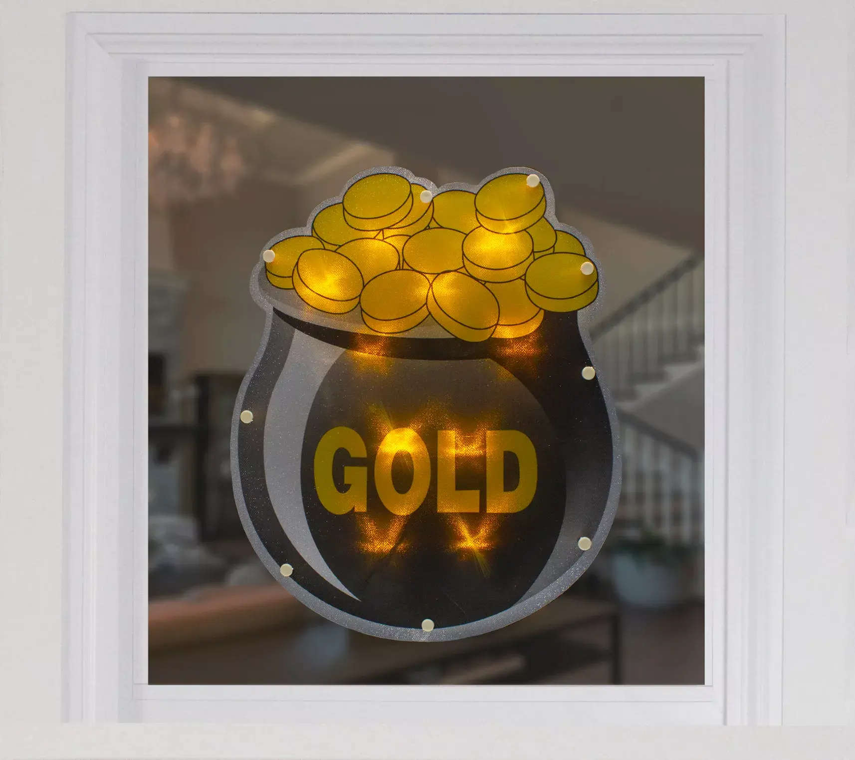 12" LED St. Patrick's Day Pot of Gold Window Silhouette 12" LED St. Patrick's Day Pot of Gold Window Silhouette
