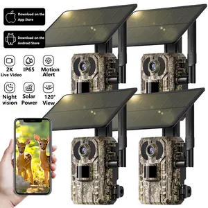 4G LTE Cellular Trail Cameras 3rd Gen with Live Streaming, Game Camera Built-in SIM Card with Motion Activated 0.2s Trigger Time Solar Trail Camera IP66 Waterproof