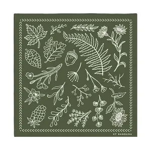 22"x22" Flower Cotton Bandana Multi-Purpose Headbands