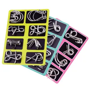 3*24pcs Metal Solving Metal Wire Pieces Solution Set Brain Teaser Wire Chain Game Challenges Chinese Ring Magic Trick Toy Puzzle lift