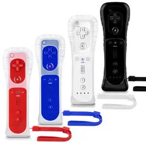 Wii Controller 4 Pack, Wii Remote Controller, Compatible with Wii/Wii U, With  Case and Wrist Strap (Black+White+Dark Blue+Red)