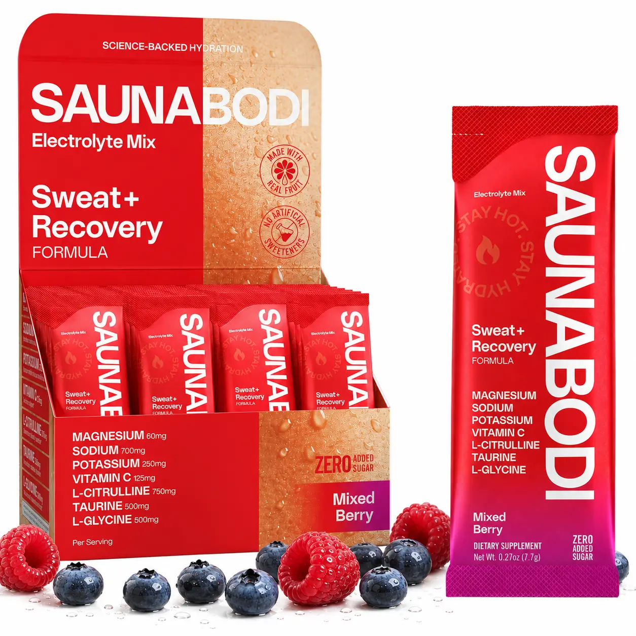 SAUNABODI Electrolyte Hydration - Mixed Berry - 30pk