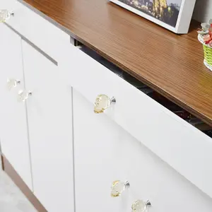 Pack of 2, handle wholesale cabinet door wardrobe handle skull three-color door handle American trend light luxury transparent crystal handle