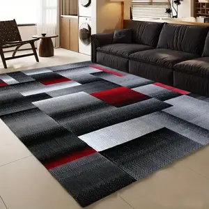 Abstract Geometric Pattern Carpet, 1 Count Non-slip Washable Floor Mat, Decorative Area Rug for Home Living Room Bedroom Kitchen Abstract Area Rugs