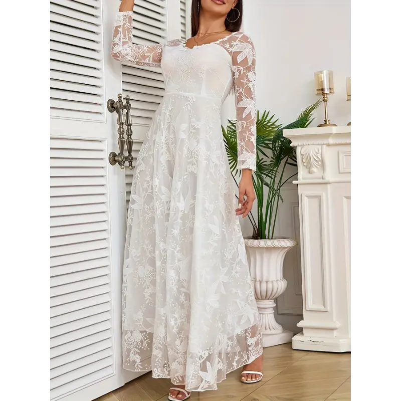 2025 New European and American Women's Long Sleeve Off-the-shoulder Wedding  Dress Gown with Lace-up Fabric Womenswear - TikTok Shop