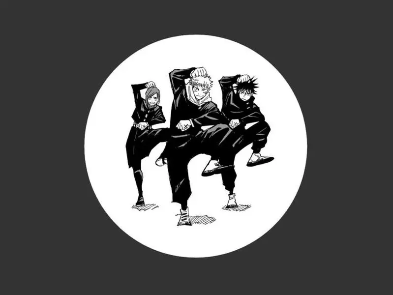 Jujutsu Kaisen Sticker | Itadori Yuuji, Kugisaki Nobara, Fushiguro Megumi Dance Pose | Anime Manga Panel | Water-Resistant Vinyl Decal