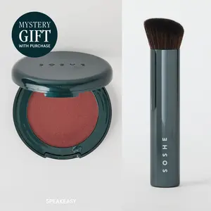 SOSHE Beauty Blurring Pillow Blush & Brush Combo – Blurring Cream-to-Powder Blush with Skin-Like Finish Brush