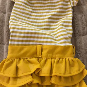 Handmade Homemade Striped Pet Leather Skirt for Dogs and Cats, Universal Size, All Seasons, Graphic Pattern, No Ca Prop 65