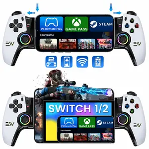 Mobile Gaming Controller for iPhone, iPad, Android Device, Console, PUBG, COD, Portable Rechargeable Wireless Bluetooth Gamepad, Hall-Effect Joystick,Turbo Mode,RGB Lights, 800mAh Battery, 8-12H Playtime, Adjustable Grip,