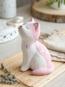 Pink Fox Dry Clay, Home Decor, Handmade, Made to Order