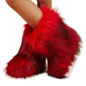 Red fur boots Footwear Women