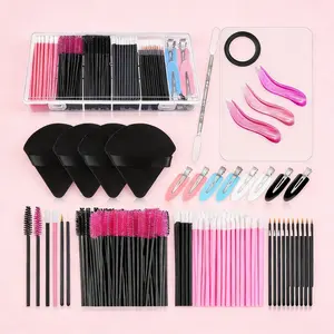 Makeup Application Kit with Mixing Palette, Triangle Powder Puff, Eyeliner Brush, Lip Stick, Micro Brush, Hair Clip, Storage Box, Makeup Tool Set, Cosmetics Makeup Tools