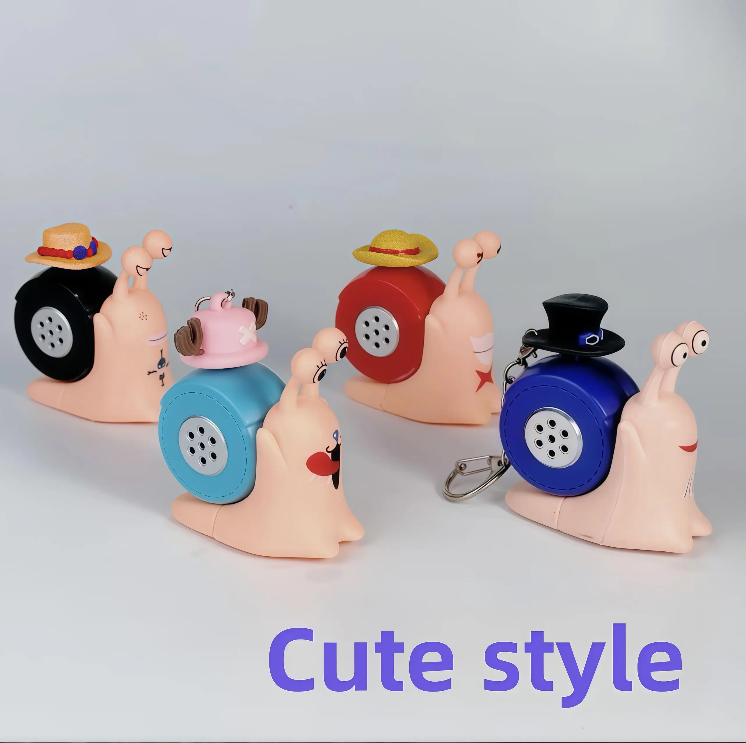 One Piece Recording Snail  Recording Keychain Gift for Friends, Stylish Keychain, Cartoon Keychains Aesthetic Keychain Cute Keychain carabiner