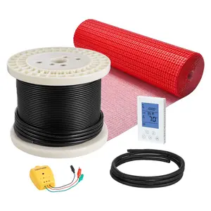 fathersdaygift VEVOR 120 sqft Floor Heating Mat System, 120V Electric Radiant Heated Floor System, with Decoupling Membrane Smart Control Thermostat Alarm, Easy Installation for Tile, Stone, Vinyl