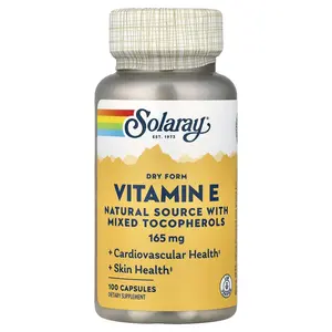 Solaray Dry Form Vitamin E, 165 mg, 100 Capsules