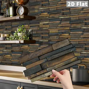 12/24/48 Sheets Aesthetically Stunning Vinyl Tile Stickers: Striped Marble Square - Waterproof Peel & Stick Backsplash Wall Stickers For Bathroom Kitchen & Furniture Surfaces