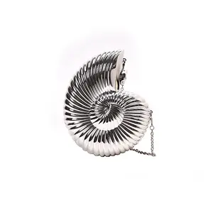Conch Seashell Crossbody Clutch - Elegant Design with Hard PU Exterior & Polyester Interior - Compact Size L-6in H-7 1/2in W-1in - Perfect for Outings Parties & Casual Events
