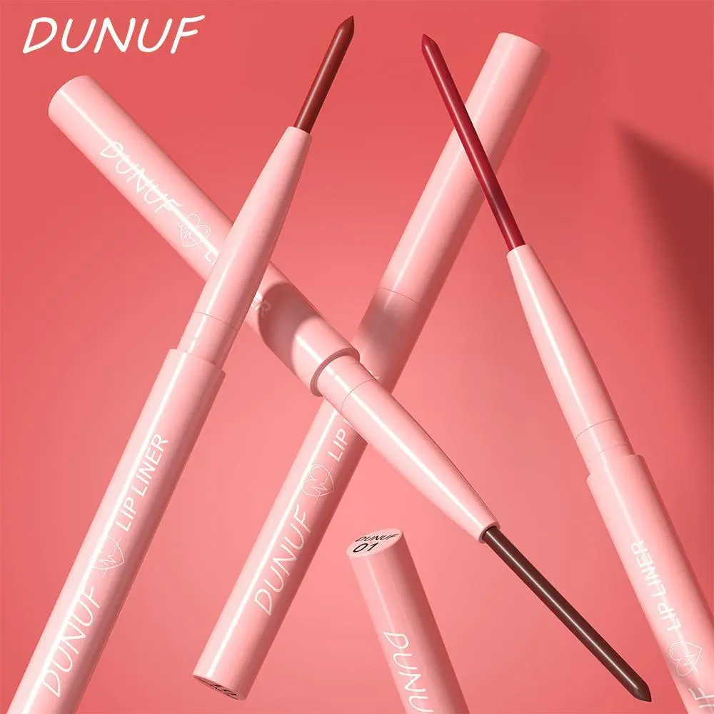 DUNUF 12Pcs Retractable Matte Lip Liner Pencil Set, High Pigment Creamy Lip Contour Liners, Waterproof Smudge-Proof Long Lasting Nude Brown Red Neutral Shades, Viral TikTok Overlining Lip Makeup Kit for All Skin Tones