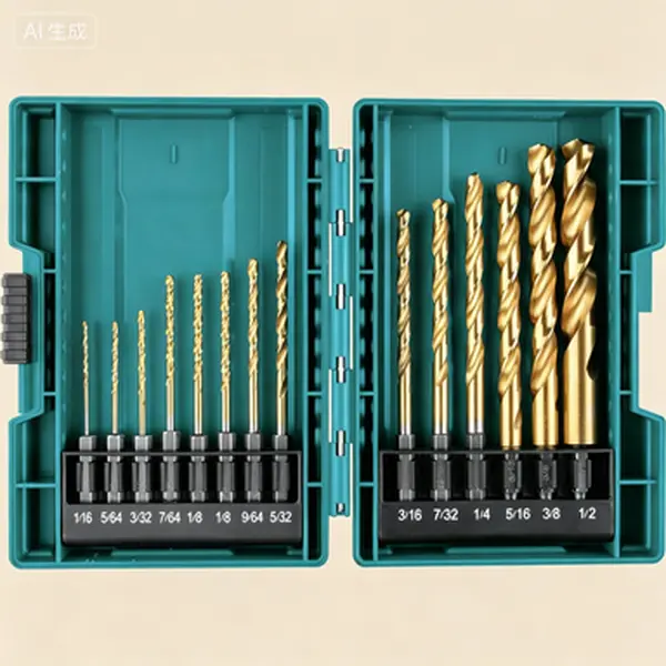 14-Piece Titanium Drill Bit Set with 1/4-Inch Hex Shank, Impact Gold Coating for Durability, Professional Grade Drill Bits for Metal Wood Plastic, High-Performance Impact Ready Drill Bit Collection