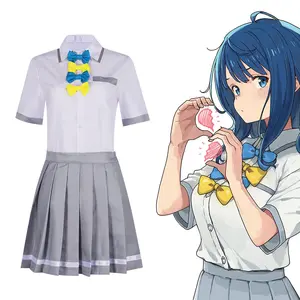 Anime JK School Uniform Cosplay Costume for Yana Anna Remon Natsuka Japanese High School Girl Uniform Suit Full Set Outfit for Halloween Party Comic Con Role Play Daily Wear High Quality Fabric