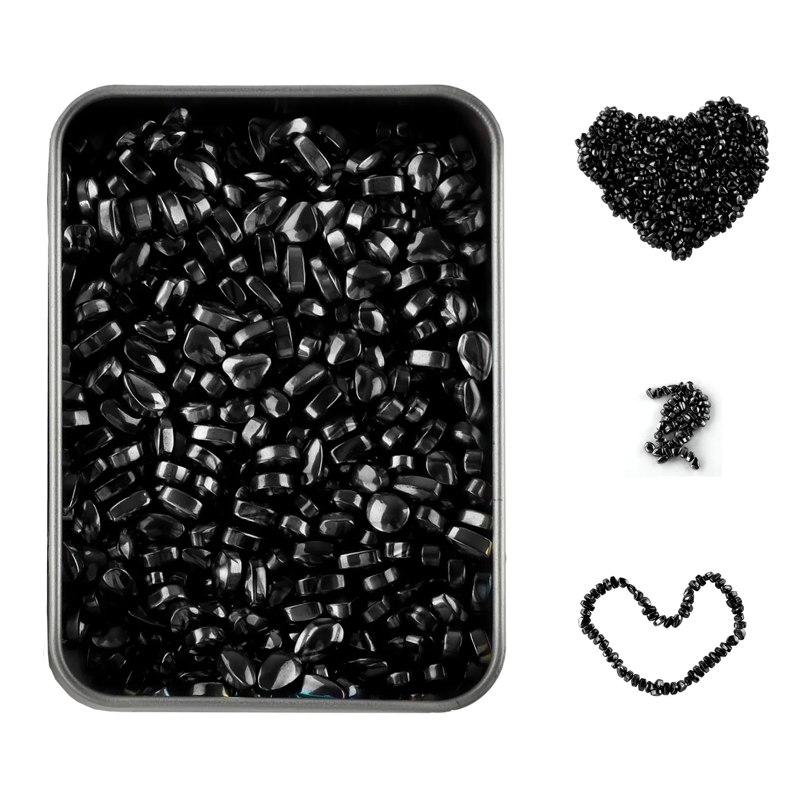 Black Ergonomic Decompression Sensory Fidget Toy - 500+ Connected Small Stones, Fidget Balls, Stress Reliever Tool for Teachers, Lawyers, Colleague Students, Classic Novelty Gift
