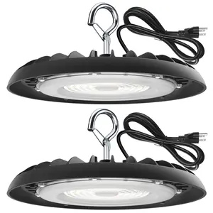 Barrina UFO LED High Bay Light, 150W Plug & Play, 21000lm, 5000K Daylight, 110° Beam, IP65 Waterproof, 2 Packs