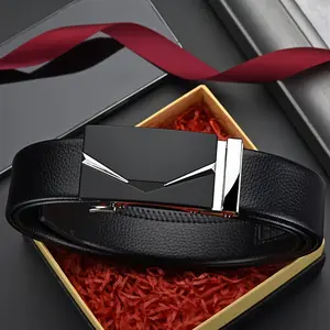 1 fashionable automatic buckle PU belt, exclusively for men