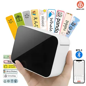 Marklife label maker, label printer, prints more clearly, no ink, portable printer, supports Bluetooth, suitable as a Christmas or New Year gift for mothers or children, send a roll of Christmas label stickers