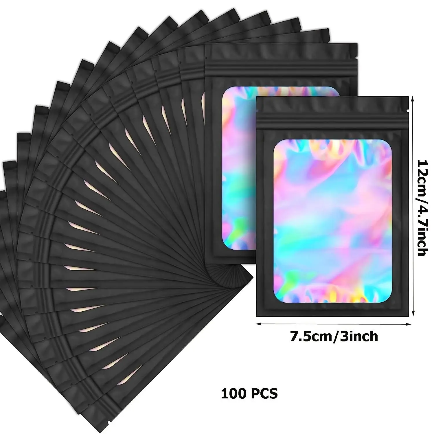 Holographic storage bag, a sealed storage bag, Durable Plastic Organizers, for small items to prevent odors, suitable for samples and art supplies.