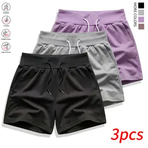 Set of 3 women’s shorts — breathable shorts suitable for the beach | Loose fit, moisture-wicking; casual women’s shorts for spring, summer, and autumn; shorts, women’s shorts; can also be worn as sleepwear,summervibes