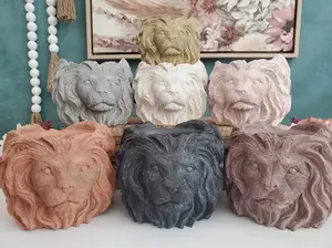Large Lion Concrete Planter