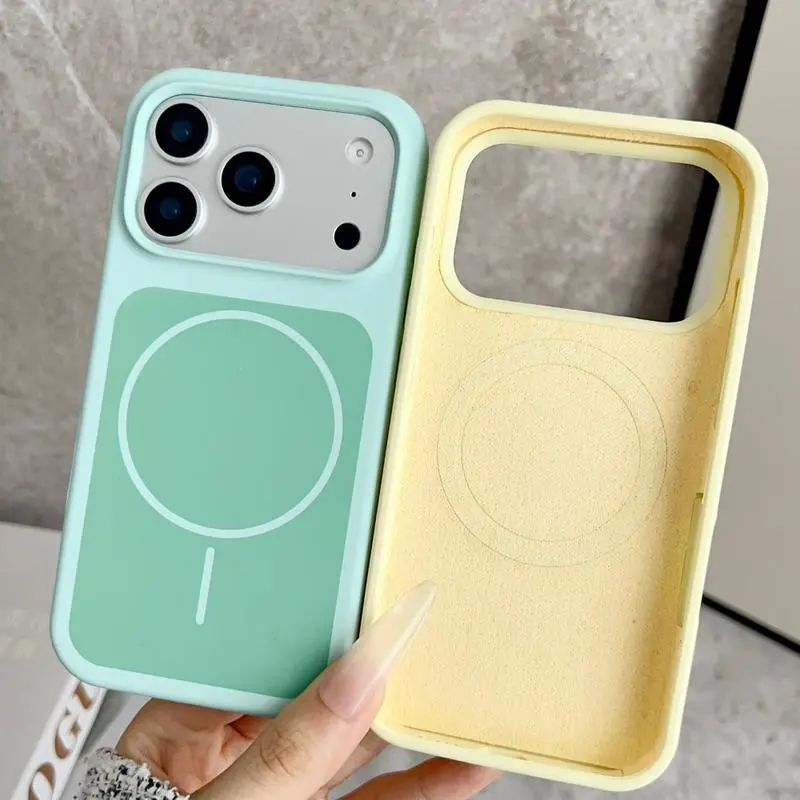 Made from Original Solid Color Liquid Silicone Designed for Magsafe Protective Casing, Compatible with for iphone 17 Pro Max, 16, 15, And 14, 13, Featuring a Large Window And a Shock-Resistant, Shockproof, Protective Skin- Cover, Accessories
