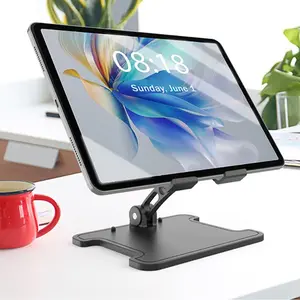 Desktop Tablet Stand, Adjustable in Height and Angle, Foldable Tablet Holder, Rugged and Stable, Tablet & Computer Accessories for Home & Office, Tablet Mount Stand