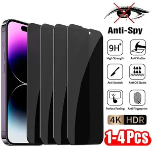 1-4PCS Black Privacy Screen Protector For Samsung A14 A33 A55 A35 A34 A15 A22 A25 A70 A72 A21S M32 M34 M14 J8 2018 J4 Plus