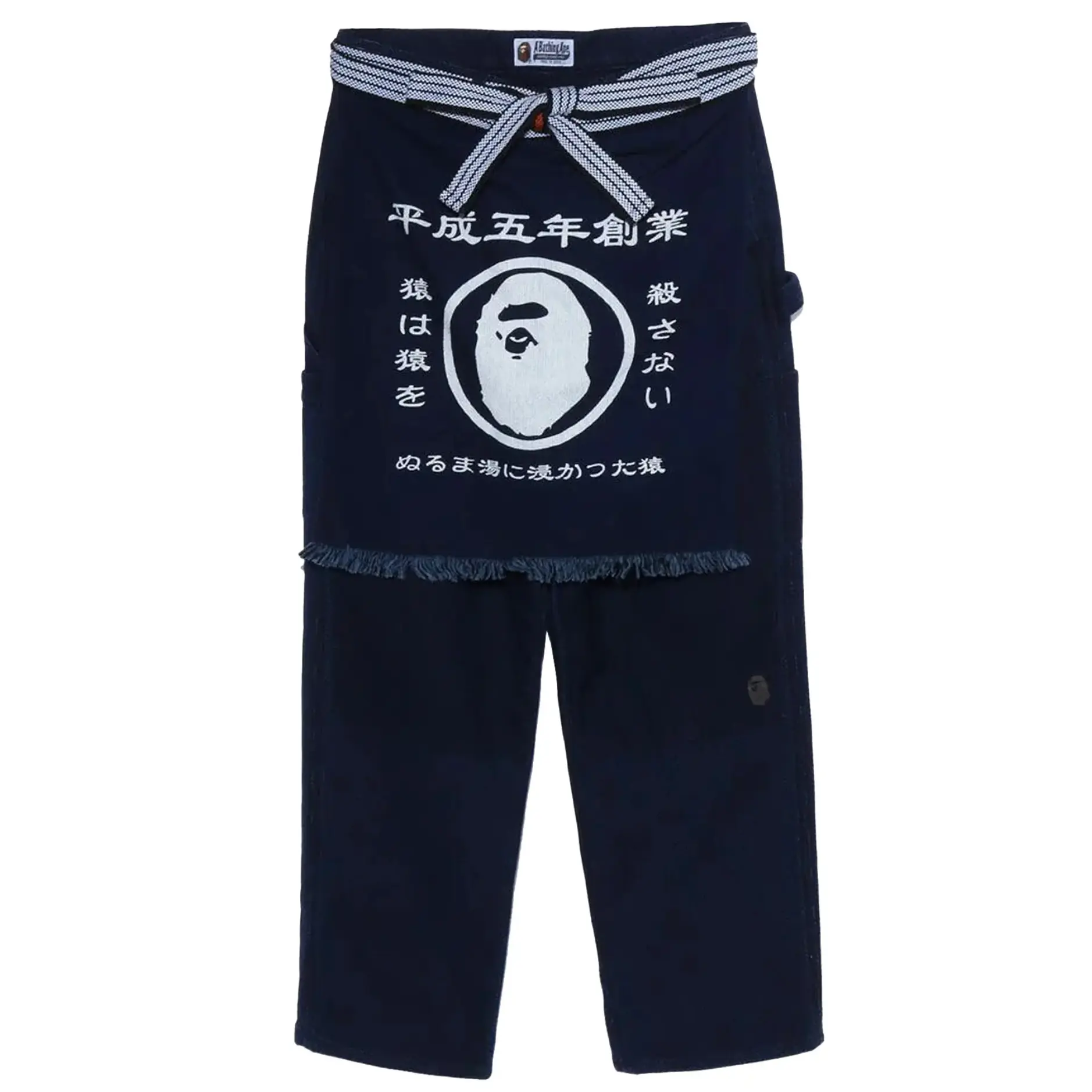Bape Sashiko Indigo Apron Painter Pants Size Small