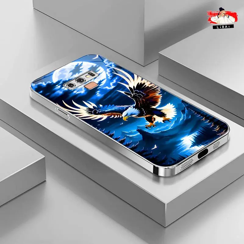 Suitable for [Galaxy Note9] Light luxury crystal eagle pattern and scorpion glass electroplated mobile phone case, exquisite and gorgeous 995