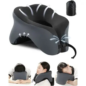 Travel Neck Pillows, 100% Memory Foam Filling, Travel Pillows for Airplanes, Compact and Ergonomic Design, Best for Sleeping Plane Train Travel