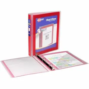 Avery AVE17606 1 in. 3 Ring Flexi-View Binder, Red - 175 Sheet Capacity