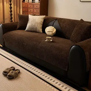 MeridianHome Solid Color Sofa Cover - Soft, Comfortable, Anti-Slip Protector, Universal-Fit Dustproof Sofa Slipcover for Living Room, Bedroom