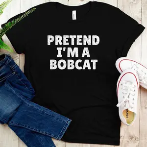 Easy Lazy Halloween Costume, Pretend I'm A Bobcat T-Shirt for Men Women Kids_1