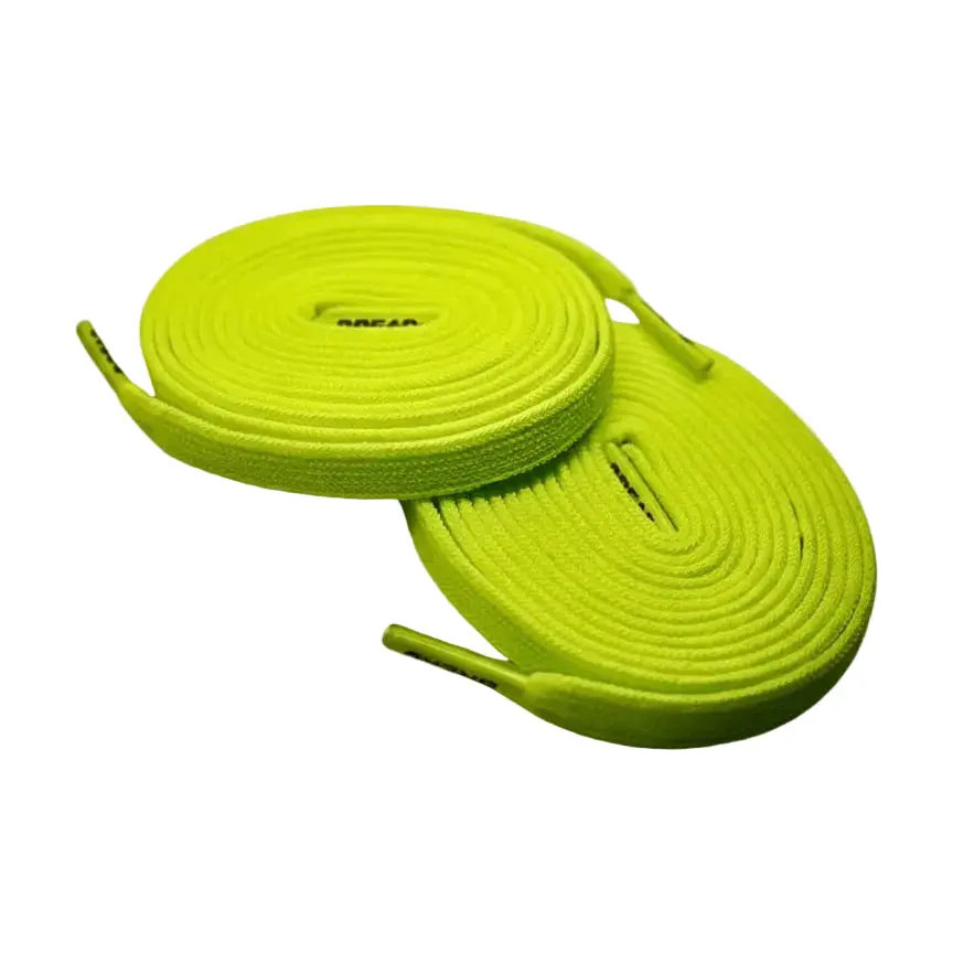 Neon Yellow Bread Laces - Stretchy Shoelaces for Easy Slip-On Shoes with Secure One Tie Feature