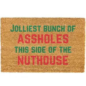 Jolliest Bunch doormat, Funny Christmas Door mat, Welcome Mat, Funny Door mat, Holiday Doormat, Christmas Decor, Christmas Decorations