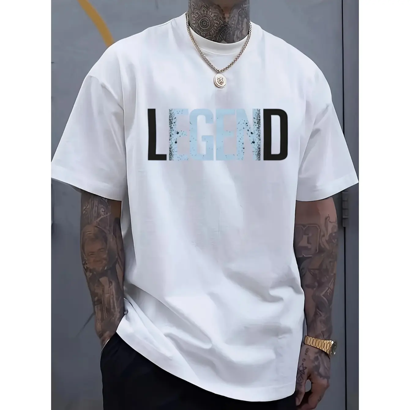 Menswear Men's Graphic Tees - 100% Cotton T-Shirts, Unisex Round Neck Short Sleeve Draped Fit Casual Top, Breathable All-Season Streetwear (Consult Size Chart)