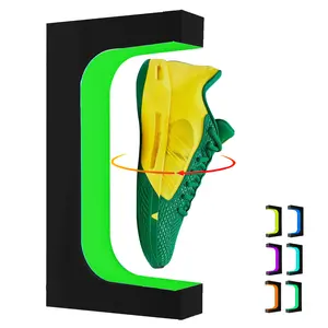 VGAzer Floating Sneaker Stand ,Levitating Shoe Display Holder , 16 Colors Changing LED Light Shoe Rack Shelf for Storefront Display/Playroom/Home Decor/Gift,Black