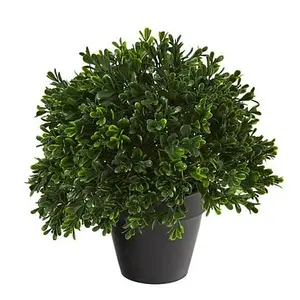 Nearly Natural 10 in. Boxwood Topiary Artificial Plant UV Resistant