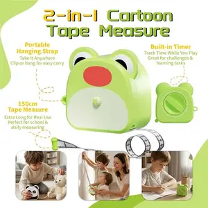 Tape Measure, Stem Education Tool with Timer, Adjustable Design, DIY Assembly Toy, Safe for Kids Aged 3+, Gift for Boys and Girls