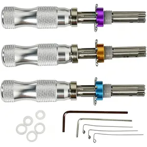 3 PCS HUK 7 Pins Tubular Tool, Stainless Steel Adjustable Multi-Functional Hand Tool Accessories 7.0mm 7.5mm 7.8mm