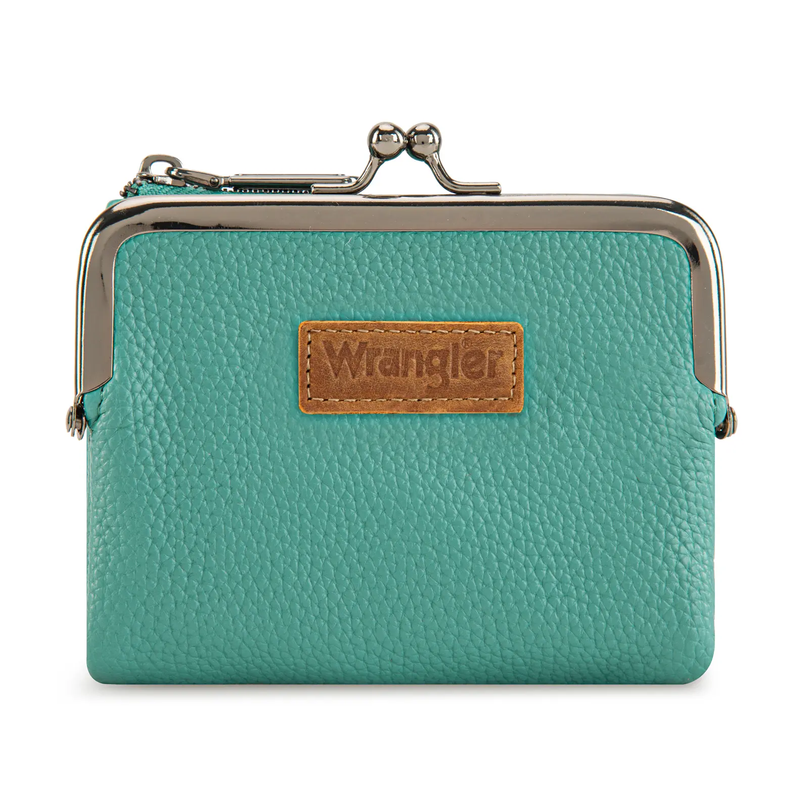 Wrangler Women's Small RFID Bifold Wallet with Kiss Clasp - Compact Credit Card Holder, Western Style Wallets for Women for Purse or Pocket Everyday Use, Card Slots Wallet
