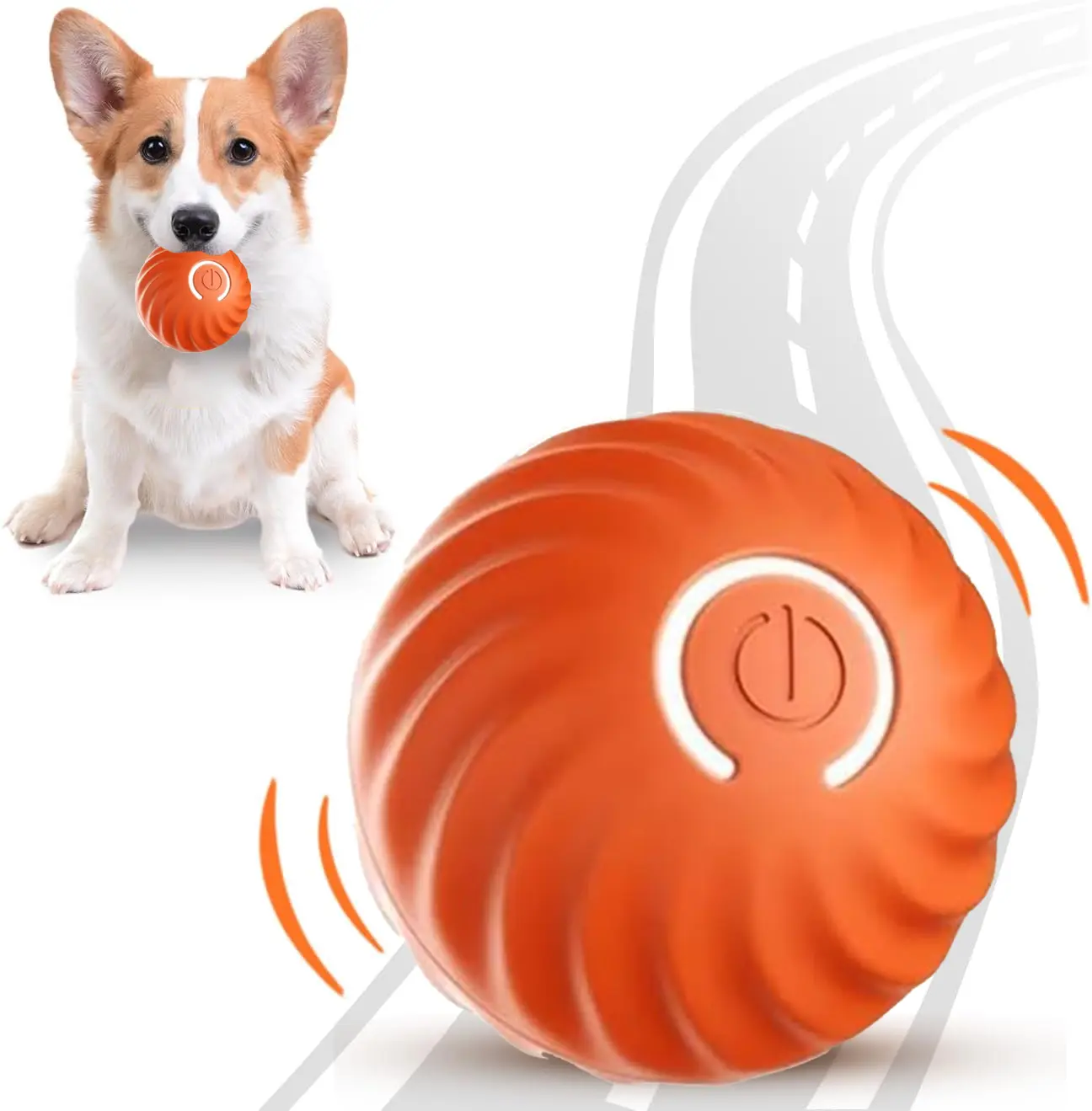Interactive Dog Toys - Automatic rolling ball，Rolling ball toys suitable for small, medium and large-sized dogs, which can keep dogs occupied，Intelligent jumping - Balls that can move, bounce and rotate automatically. Vibration function -GTTQ